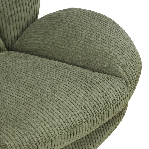 Fauteuil TOPI velours côtelé vert