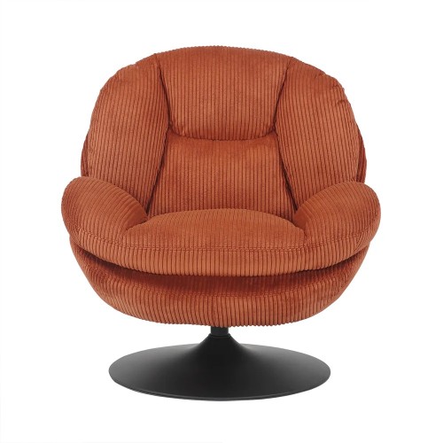 Fauteuil TOPI velours côtelé blanc