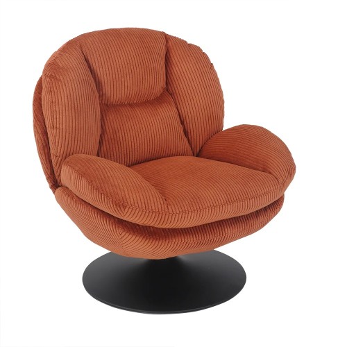 Fauteuil TOPI velours côtelé blanc