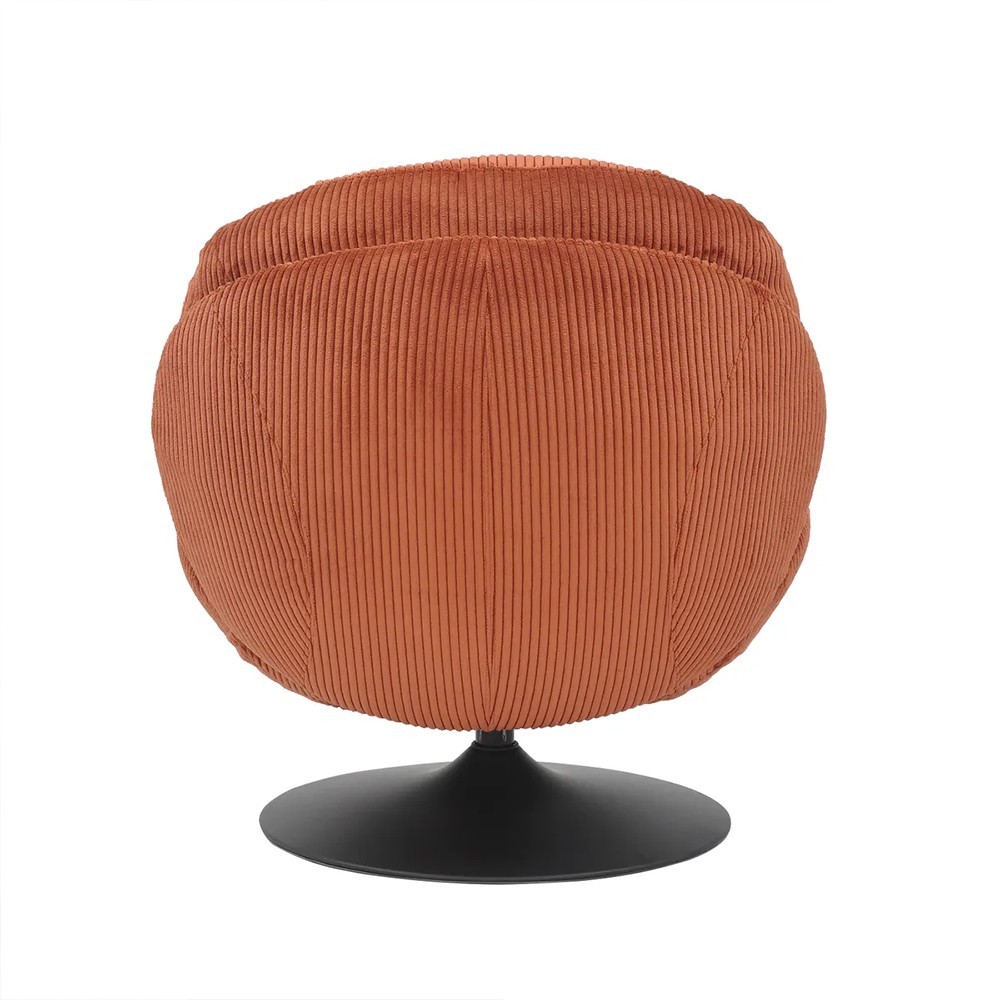 Fauteuil TOPI velours côtelé terracotta