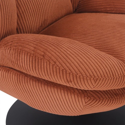 Fauteuil TOPI velours côtelé terracotta