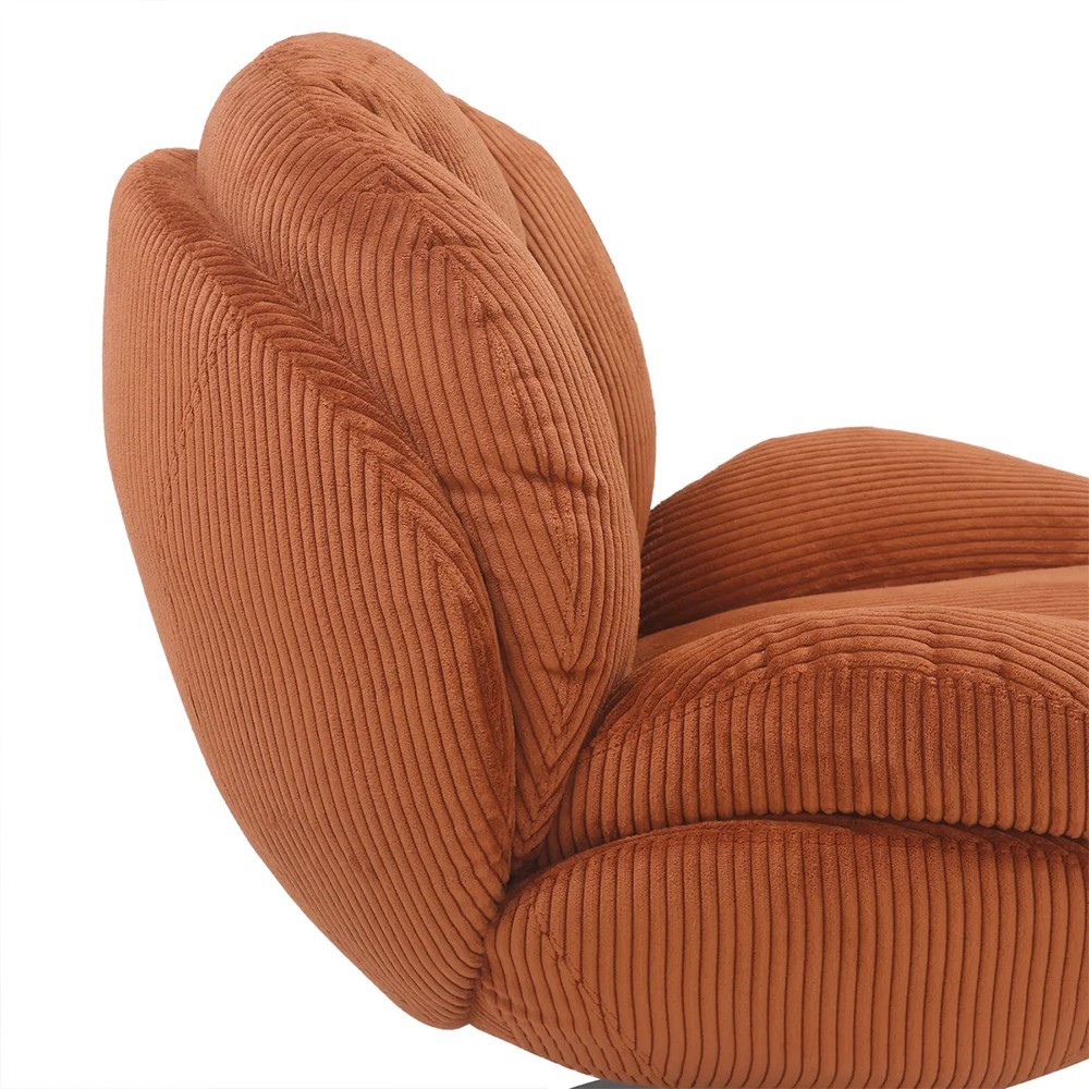 Fauteuil TOPI velours côtelé terracotta
