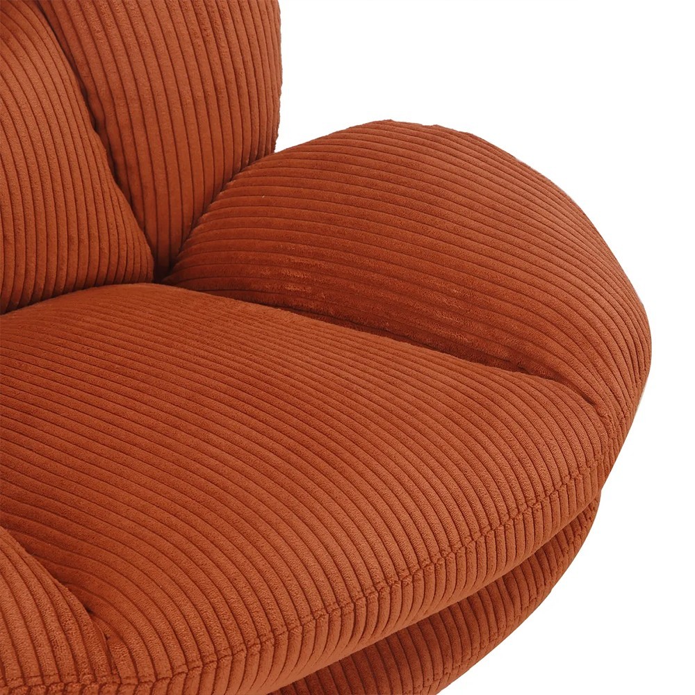 Fauteuil TOPI velours côtelé blanc