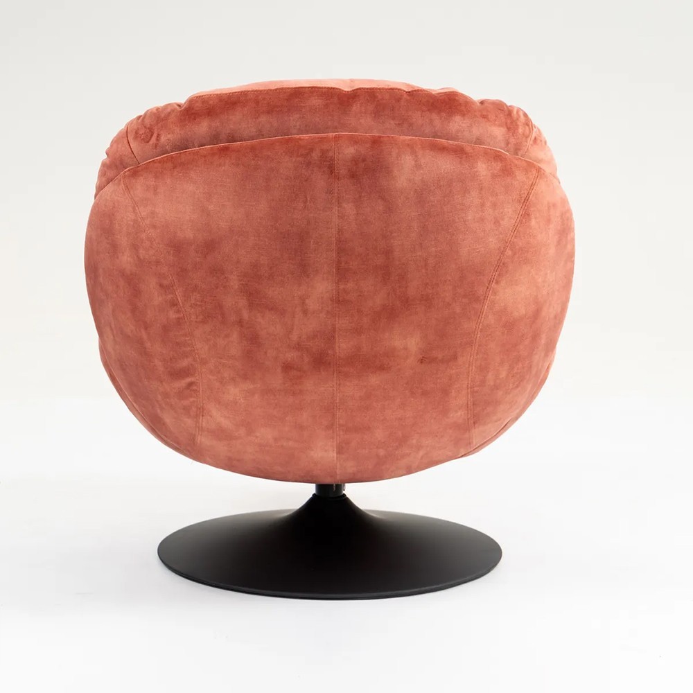 Fauteuil TOPI velours côtelé terracotta