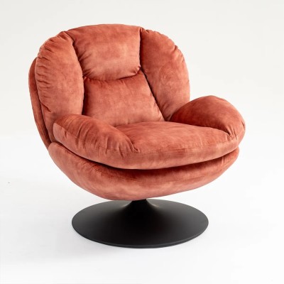 Fauteuil TOPI velours côtelé blanc 2