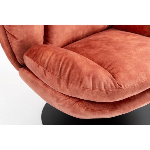 Fauteuil TOPI velours côtelé terracotta