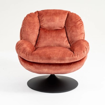 Fauteuil TOPI velours côtelé blanc