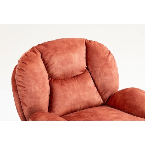 Fauteuil TOPI velours côtelé terracotta