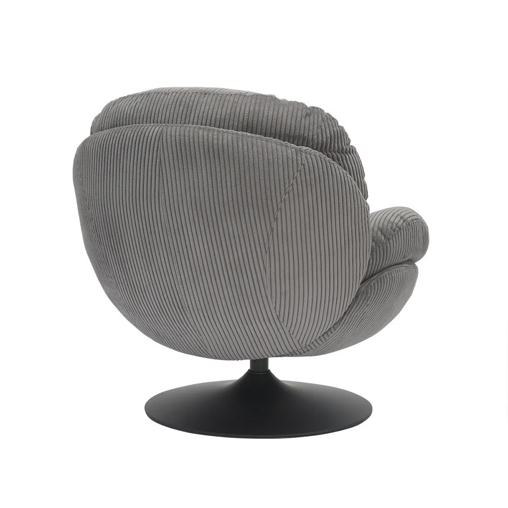 Fauteuil TOPI velours côtelé gris