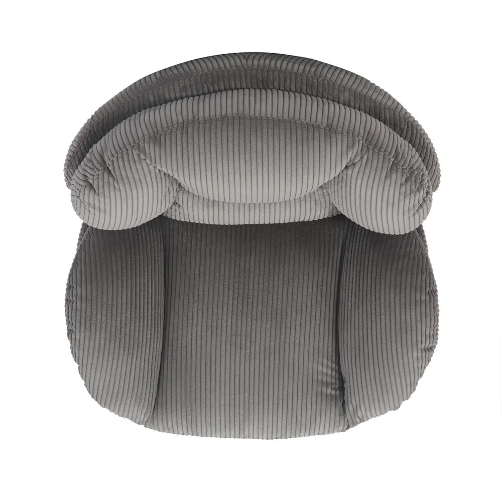 Fauteuil TOPI velours côtelé blanc