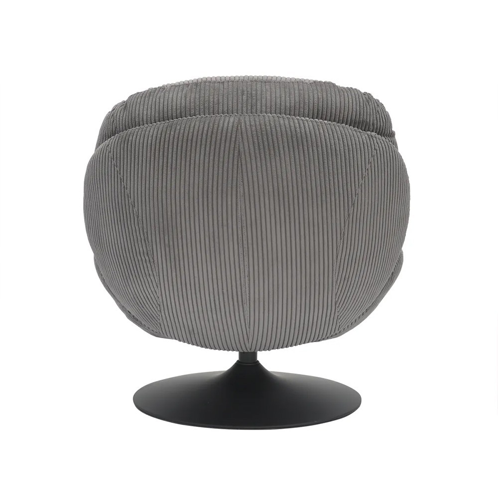 Fauteuil TOPI velours côtelé gris
