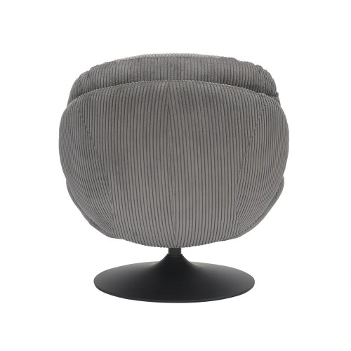 Fauteuil TOPI velours côtelé gris