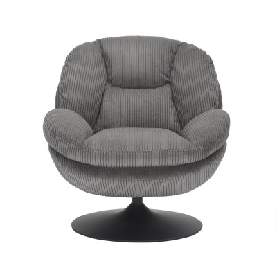 Fauteuil TOPI velours côtelé gris
