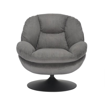 Fauteuil TOPI velours côtelé blanc Moodntone