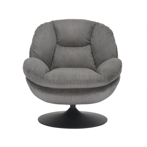 Fauteuil TOPI velours côtelé gris