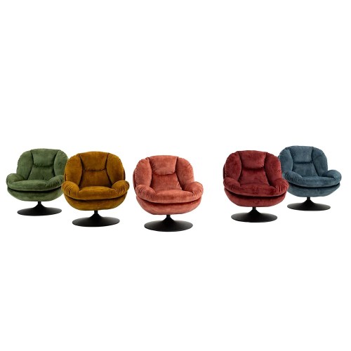 Fauteuil TOPI velours côtelé blanc
