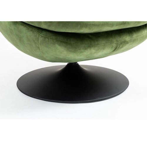 Fauteuil TOPI velours vert