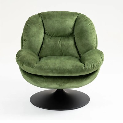 Fauteuil TOPI velours côtelé blanc