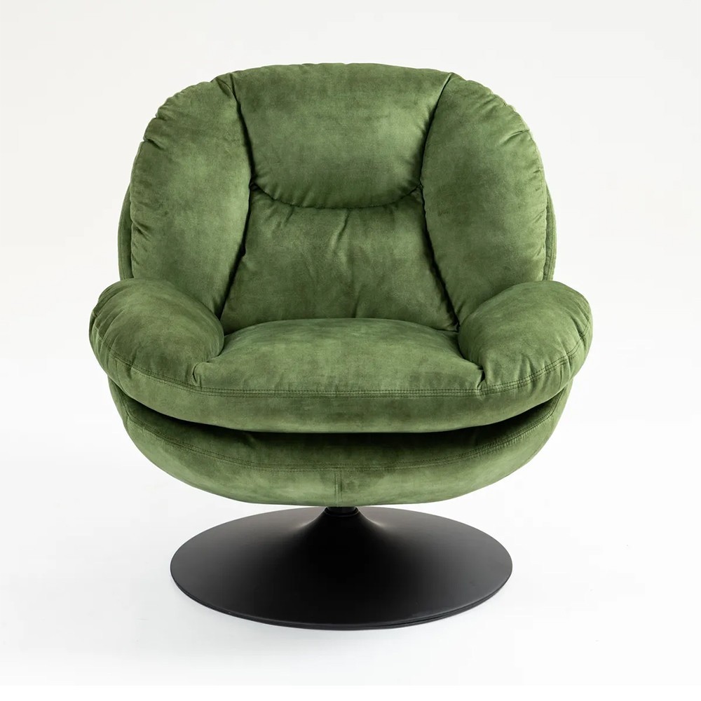 Fauteuil TOPI velours vert
