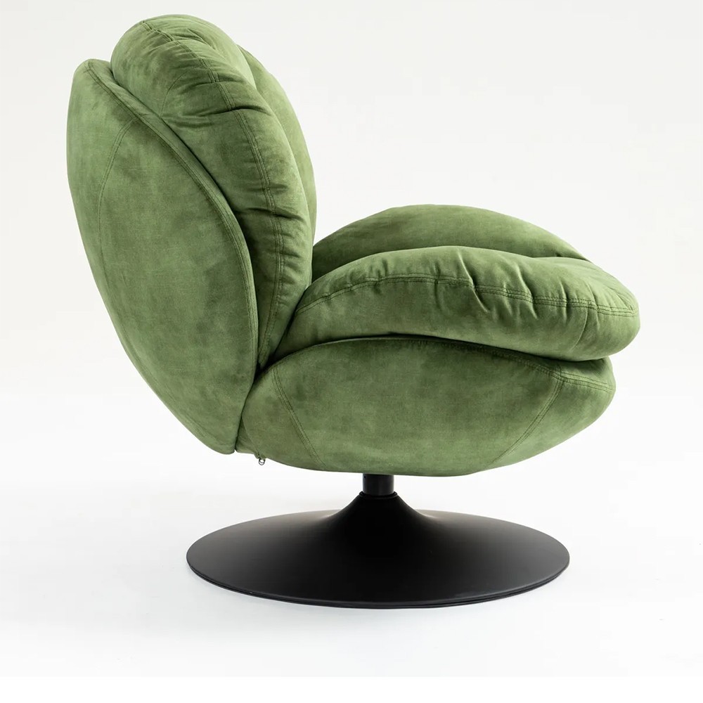 Fauteuil TOPI velours côtelé blanc