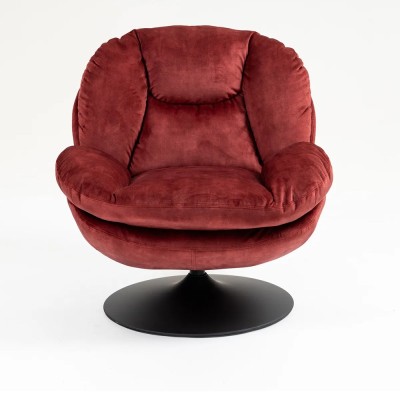 Fauteuil TOPI velours côtelé blanc