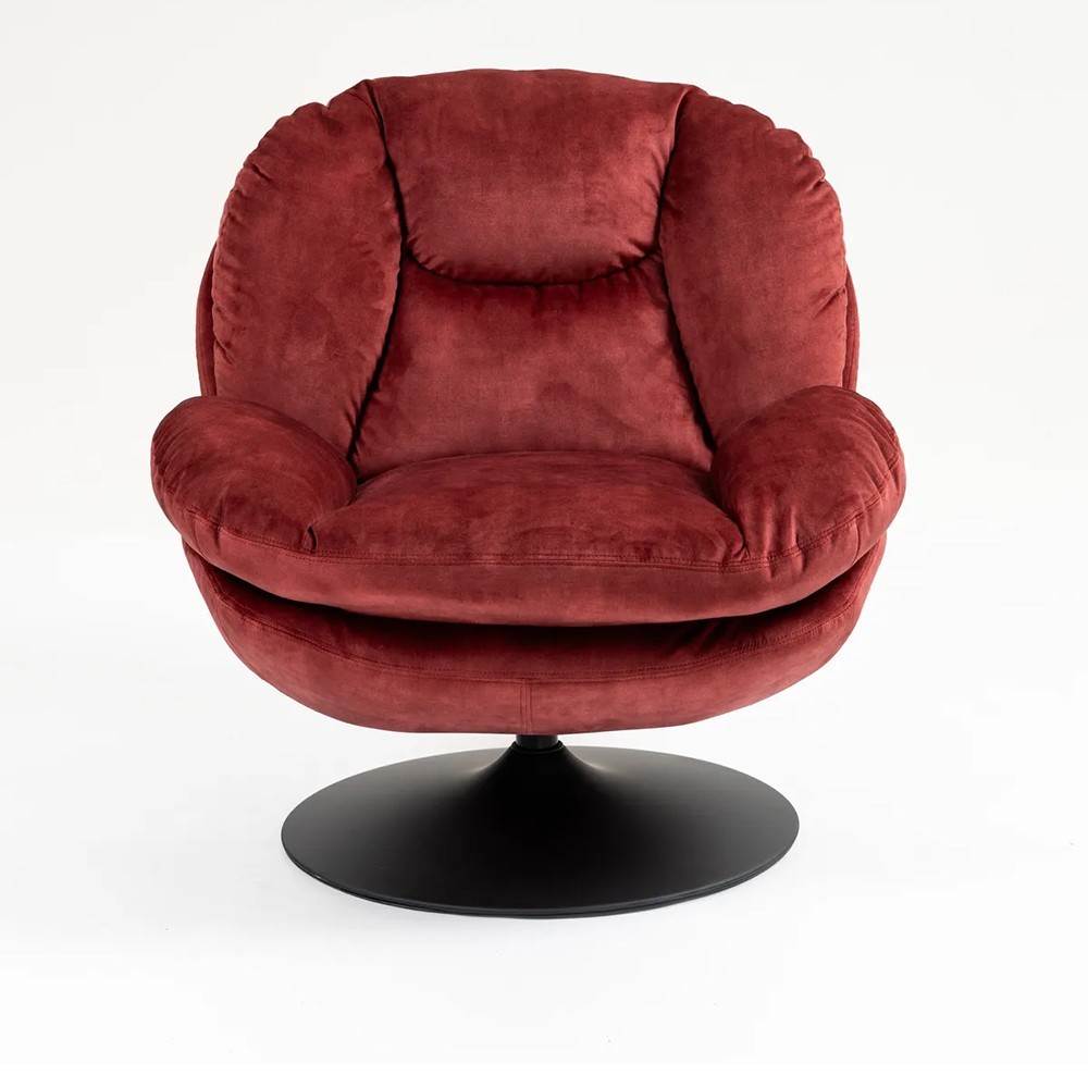 Fauteuil TOPI velours bordeaux