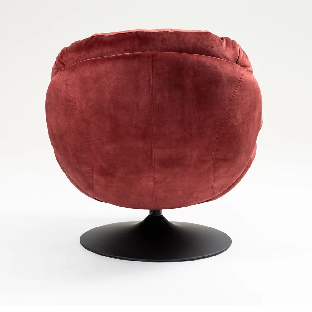 Fauteuil TOPI velours bordeaux