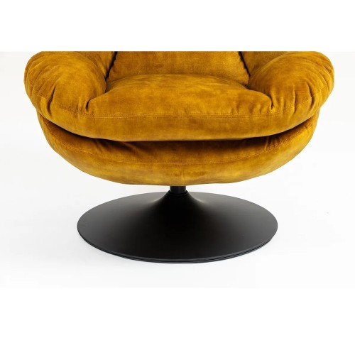 Fauteuil TOPI velours Ocre