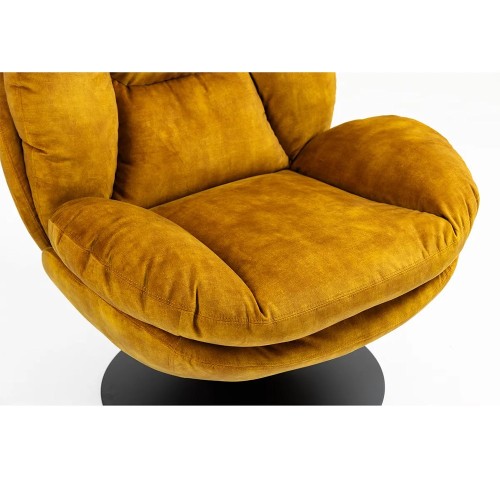 Fauteuil TOPI velours Ocre