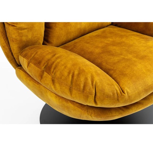 Fauteuil TOPI velours Ocre