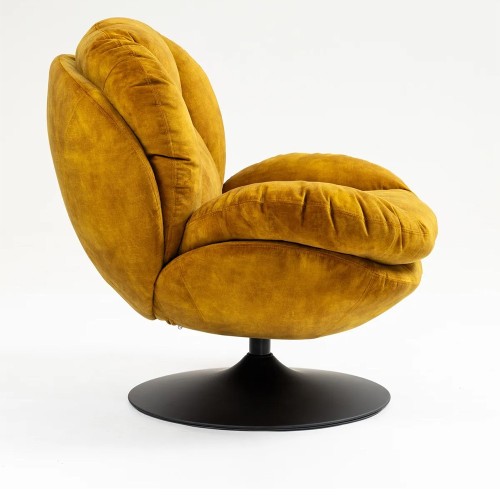 Fauteuil TOPI velours Ocre
