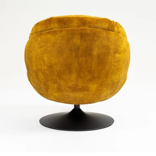 Fauteuil TOPI velours Ocre