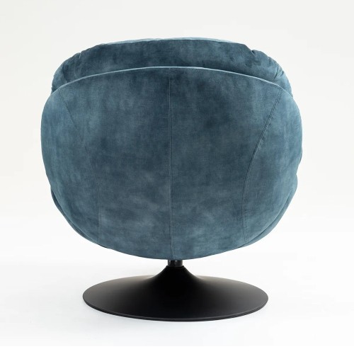 Fauteuil TOPI velours Bleu gris