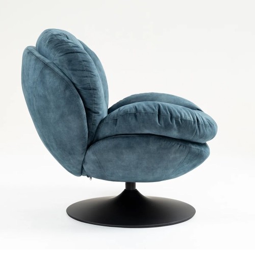 Fauteuil TOPI velours Bleu gris