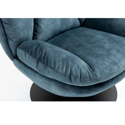 Fauteuil TOPI velours Bleu gris