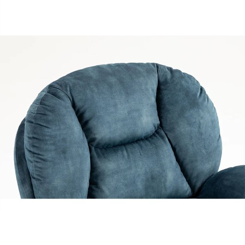 Fauteuil TOPI velours Bleu gris