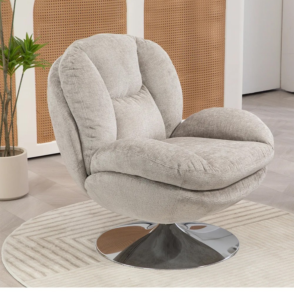 Fauteuil TOPI velours côtelé blanc