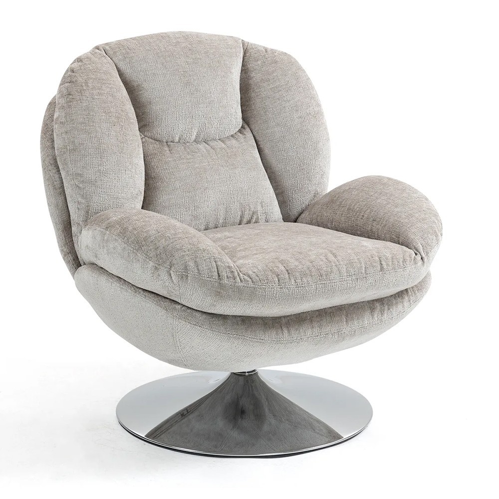 Fauteuil TOPI velours côtelé blanc