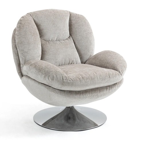 Fauteuil TOPI velours côtelé blanc