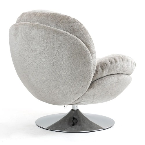 Fauteuil TOPI velours côtelé blanc