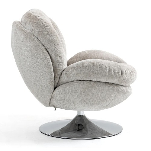 Fauteuil TOPI velours côtelé blanc