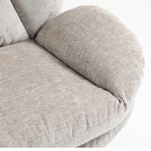 Fauteuil TOPI velours côtelé blanc