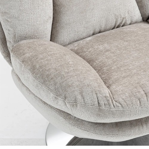 Fauteuil TOPI velours côtelé blanc