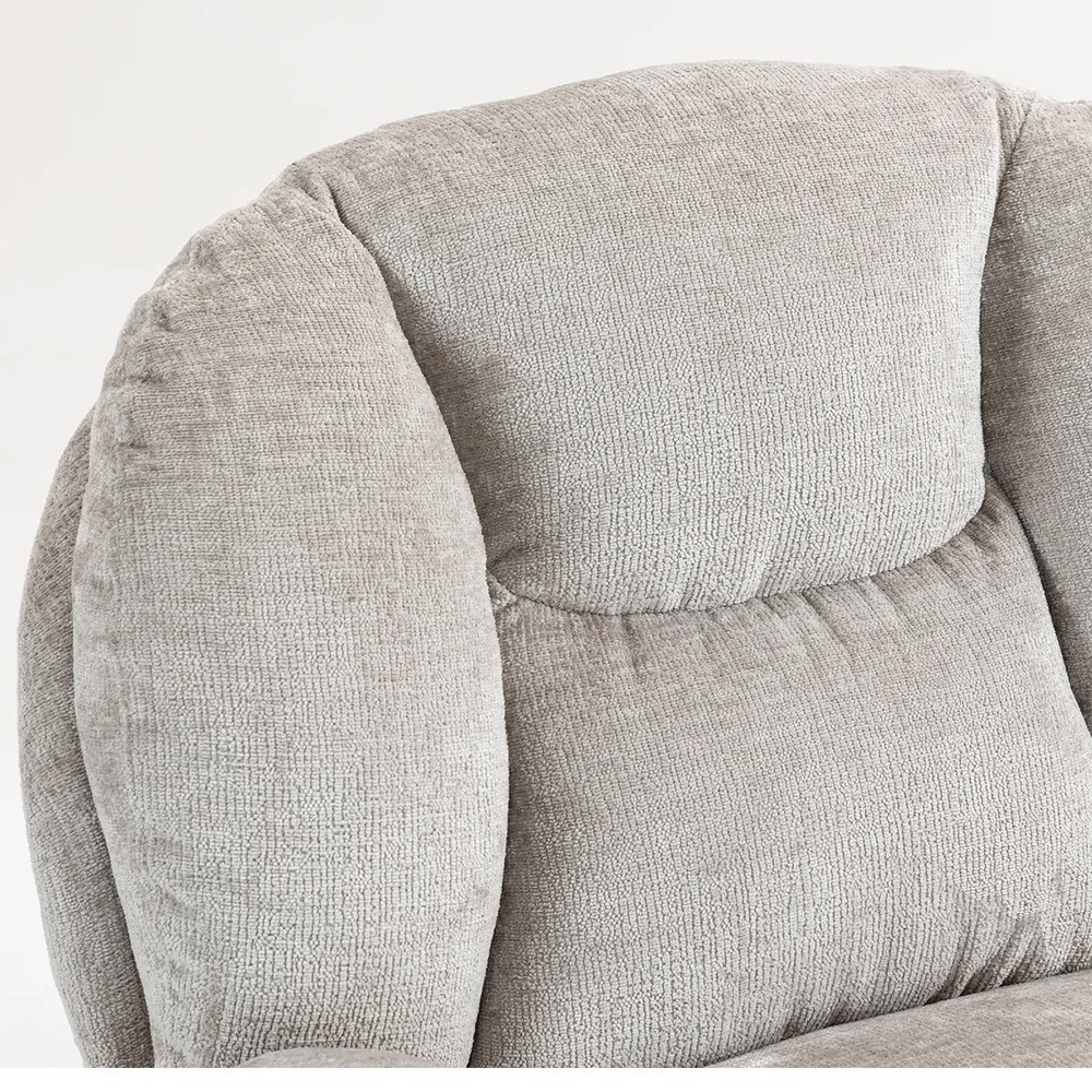 Fauteuil TOPI velours côtelé blanc
