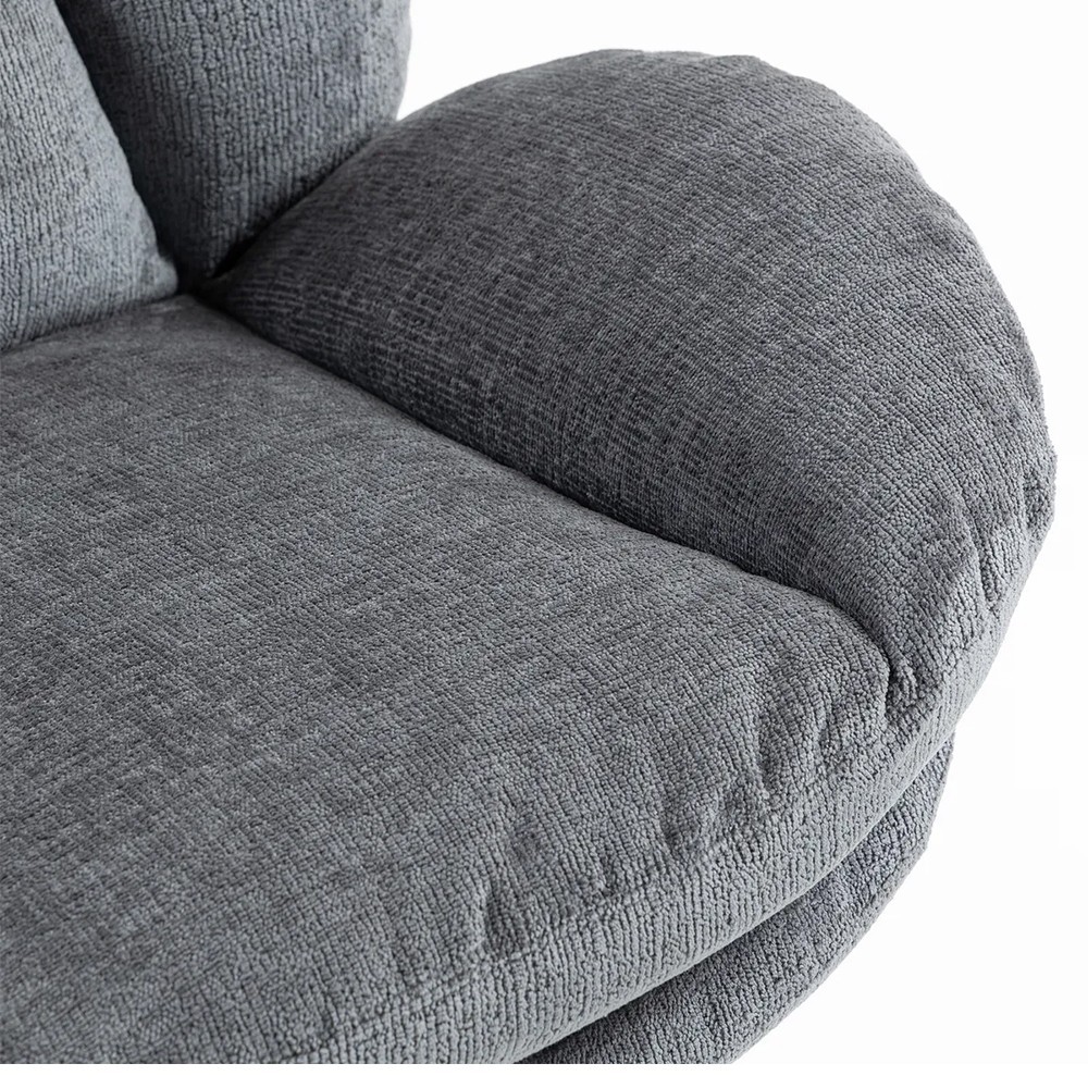 Fauteuil TOPI velours côtelé blanc