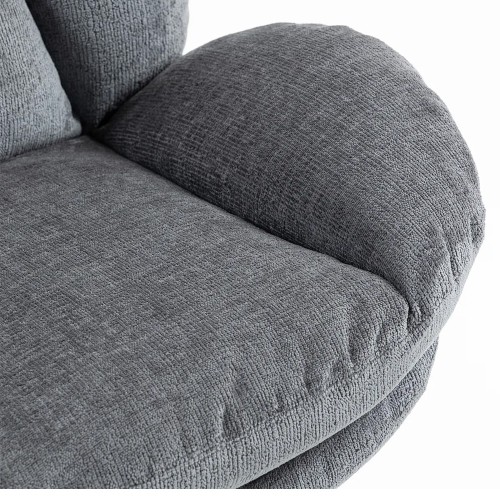 Fauteuil TOPI velours côtelé blanc