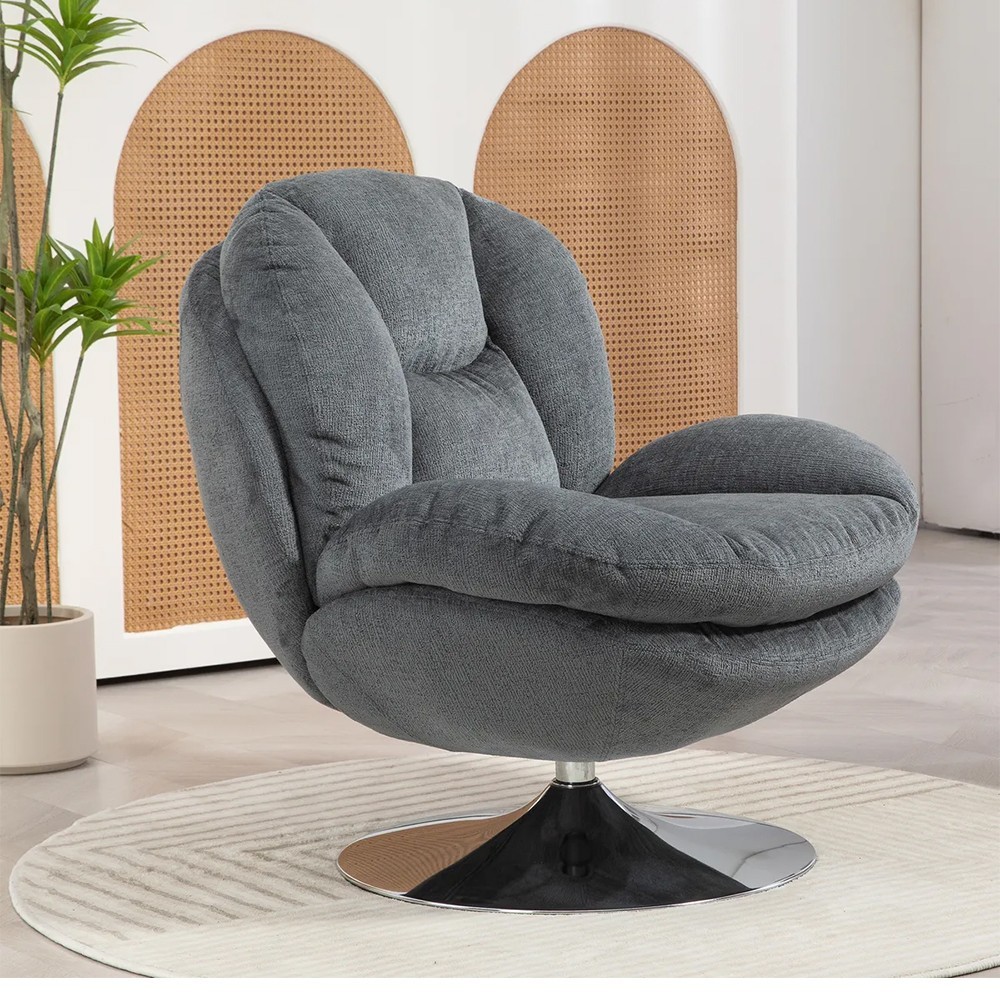 Fauteuil TOPI velours côtelé blanc