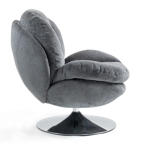 Fauteuil TOPI velours côtelé blanc