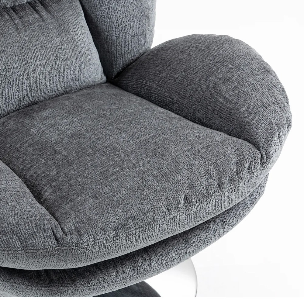 Fauteuil TOPI velours côtelé blanc