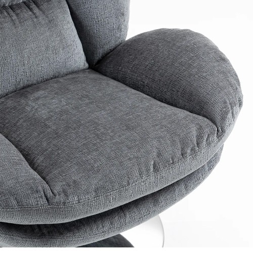 Fauteuil TOPI velours côtelé blanc